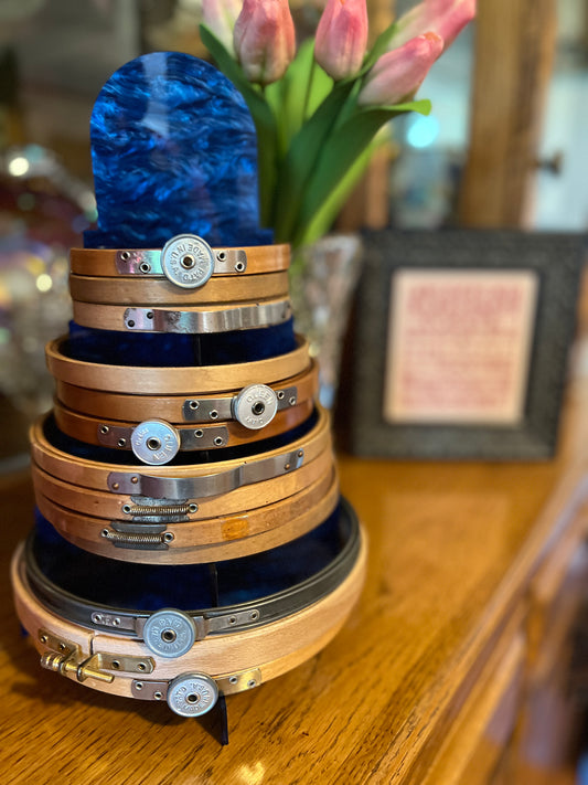 Hoop Stack - Dark Blue Swirl Acrylic