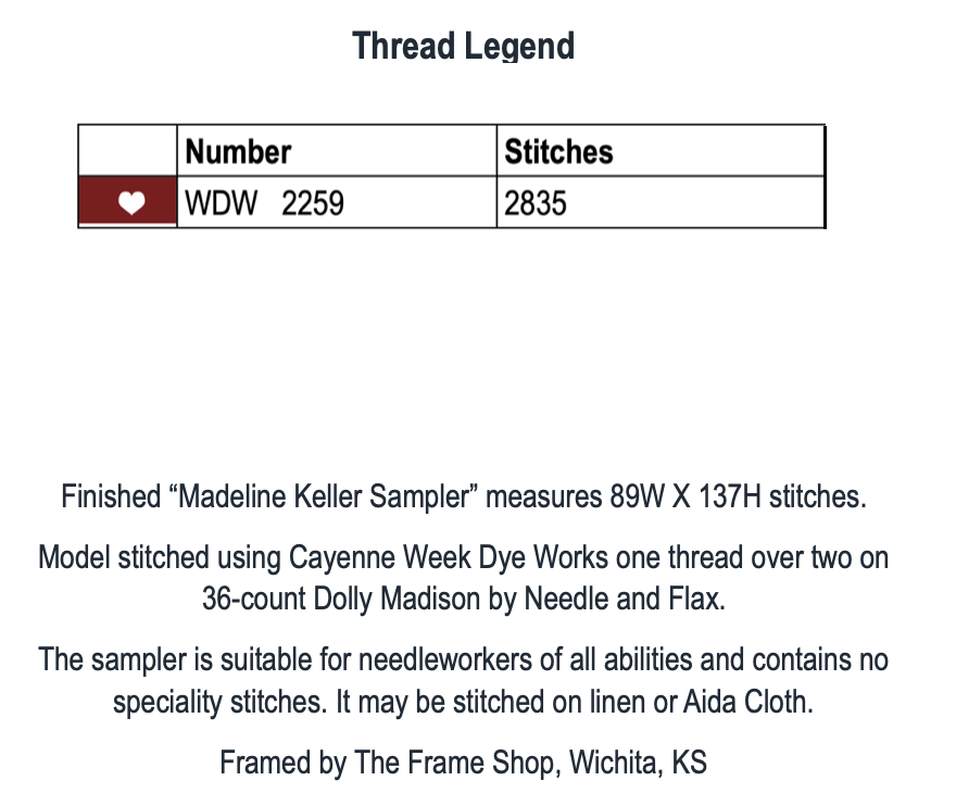 Madeline Keller Sampler